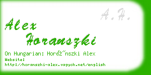 alex horanszki business card